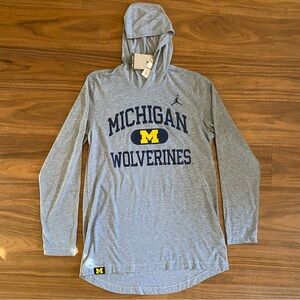 Jordan Michigan Wolverines Hoodie Men’s Medium Gray NWT Jumpman NCAA